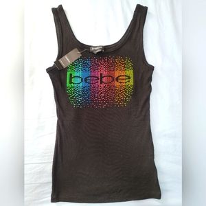NWT BEBE RAINBOW YUMMY RIB TANK